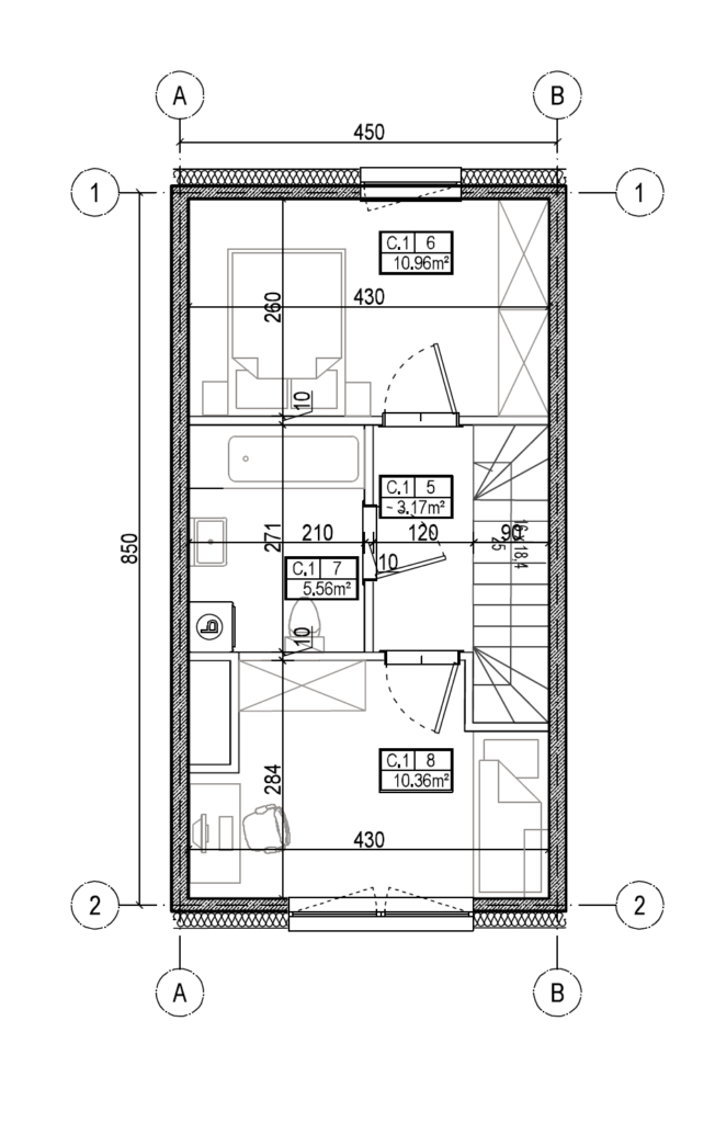 SIM Pomorze Trąbki Wielkie Zabudowa jednorodzinna rzut piętra